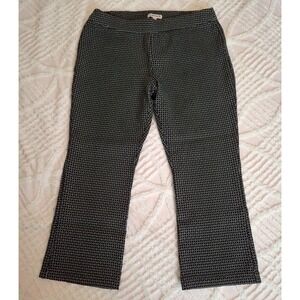 Nanette Lepore Women's Large Black & White Pull On Knit Capri Crop Pants Stretch